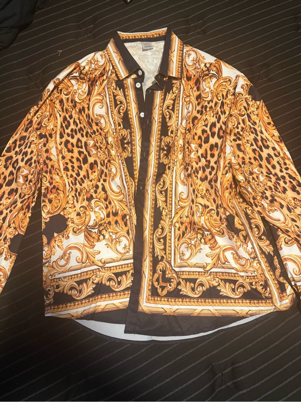 Source Unknown Baroque Leopard Print Shirt Jacket - Gold & Black